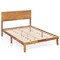Rustic Golden Brown Acacia Wood MDF Platform Bed Frame with Headboard and Under-Bed Storage